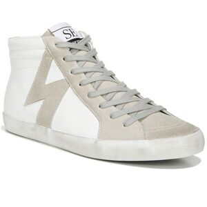 Sam Edelman Avon High-Top Leather & Suede Sneakers in White Size 8.5